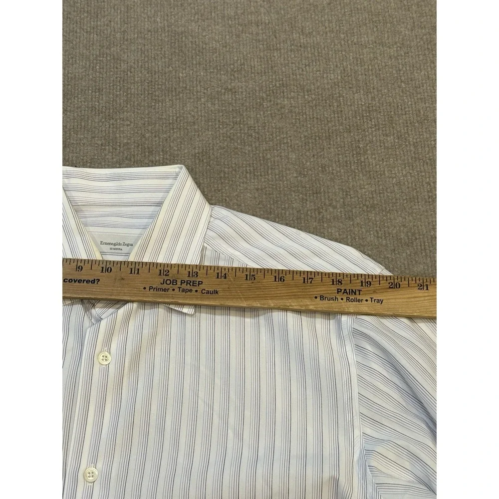 ERMENEGILDO ZEGNA Su Misura Comfort Fit Long Sleeve Striped Casual Shirt Large